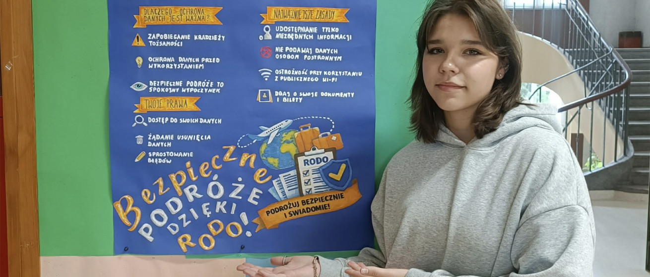 Dominika Szeląg  z klasy II K  zajęła  III miejsce w tegorocznym, ogólnopolskim konkursie organizowanym w ramach programu Twoje dane - Twoja sprawa